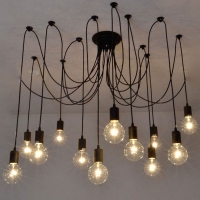 Светильник потолочный паук на 12 ламп, цвет черный